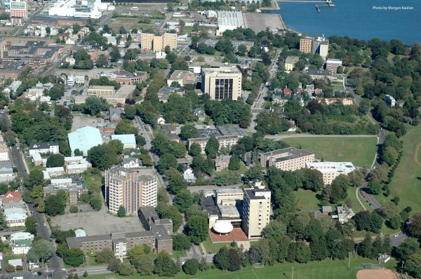 Bridgeport aerial view of the city