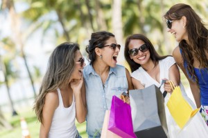 Girls having fun shopping in Trumbull CT